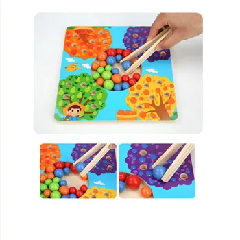 Nauja Vaikų Puzzle Įrašą Karoliukai Montessori Žaislai, Mediniai Spalvų Pažinimo Tėvų-vaikų Interaktyvus Ankstyvojo Lavinimo Žaidimas