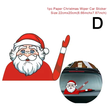 Naujai Kalėdų Automobilio Galiniai Langų Valytuvai Lipdukai Priekinio Stiklo Santa Claus Mielas Langą Lipdukai S66