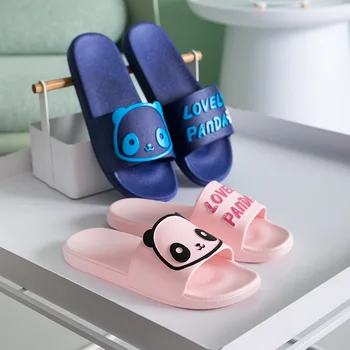 Naujas Animacijos Panda Pora Moterų Namų Šlepetės Vasaros Sandalai Ponios Skaidres Patalpų Namas Avalynė Flip Flops Sandalias Mujer TUX119