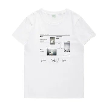Naujas atvykimo kpop parkas jihoon w albumą pačiu spausdinimo t-shirt vasaros stiliaus unisex o kaklo trumpomis rankovėmis mėgėjams marškinėliai