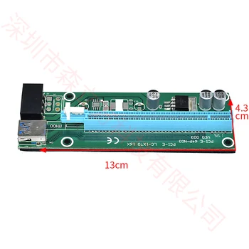 NAUJAS Aukštos kokybės USB 3.0 PCI-E Riser Express 1X 4x 8x 16x Extender Stovo Adapteris Kortelės SATA 15pin Vyras į 6pin Maitinimo Kabelis
