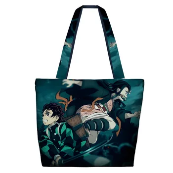 NAUJAS Demon Slayer Kimetsu Nr. Yaiba Anime Cosplay Rekvizitai drobės Pirkinių krepšys Modelio Pečių maišą Dovanų