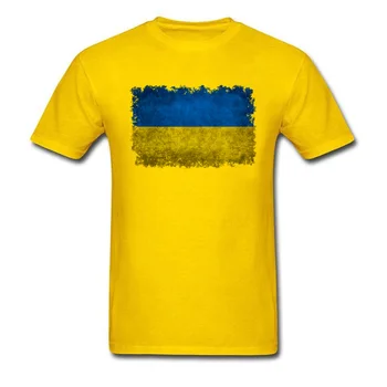 Naujas Dizainas trumpomis Rankovėmis Vyrams Marškinėliai, Ukrainos Vėliavos Spausdintos Ant Marškinėliai Paprasta Stiliaus Baltos Viršūnės Tees Tėvo Reguliariai T-Shirts