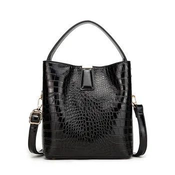 Naujas laisvalaikio krokodilas Moterų kibirą, maišą pečių maišą aukštos klasės modelis Pu odos krepšys didelės talpos, rankinės