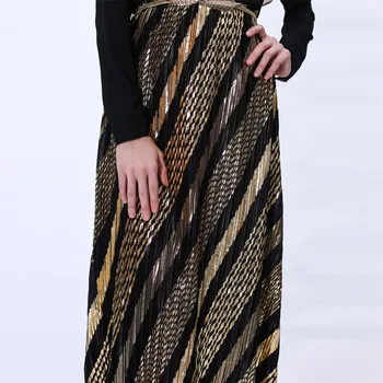 Naujas stilius Musulmonų ilgas sijonas Auksinis diržas moteriška turkų suknelė abayas moterų dubajaus musulmonų mados pakistano suknelė MSL088