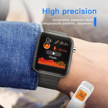 NAUJAS T68 Smart Watch Vyrų Kūno Temperatūra, Sporto Stebėti Širdies ritmą, Kraujo Spaudimą Apyrankę SmartWatch Skambučių Priminimas Smart Žiūrėti