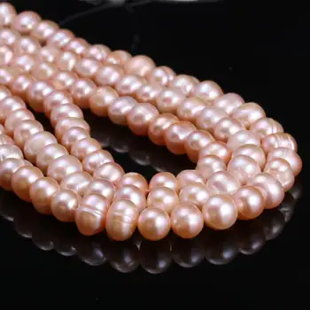 Naujos baltos, rausvos, violetinės bulvės formos perlų karoliukus, Paprastas ir stilingas šalis papuošalai asmenybės dovana pearl dydis 8-9mm