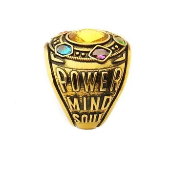 Naujos elektrinės Žiedas Infinity Karai Thanos Papuošalų, Apyrankių derliaus Laišką Vyrų Žiedo su deimantu, aukso žiedas anillos mujer hombre