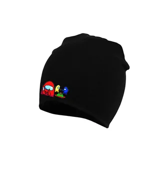 Naujos tarp Mūsų spausdinimo vaikų juoda megzti skrybėlę rudenį ir žiemą šiluma skrybėlę vaikams šiltą kepurę animacinių filmų