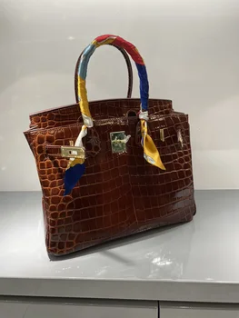 Nemokamas pristatymas 2020the naujo stiliaus mados aligatorius originali karvės oda moterų rankinės vieną petį krepšys crossbody maišelį 8 spalva 2size