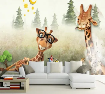 Nemokamas Pristatymas Gražių Animacinių filmų Fone Sienų Tapybos Mados Animacinių filmų TV Wall 3D Custom Foto Tapetai, Vaikų Kambarys Freskos
