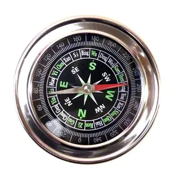Nešiojamų Full Metal Full Metal Kompasas Pagalbos Kompasas, Lauko Išgyvenimo Kompasas Navigacijos Laukinių Įrankis, Juoda Brujula Chaveiro