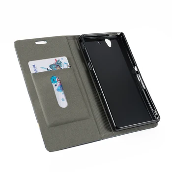 Odinis Telefono dėklas Sony Xperia Z Flip Book Case Sony Xperia L36H C6602 C6603 Verslo Atveju Minkštos Tpu Silikoninis Galinio Dangtelio