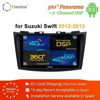 Ownice K2 K3 K5 K6 2Din Android 9.0 Automobilių Radijo DVD Grotuvas, Suzuki Swift 2012 2013 GPS Navi 