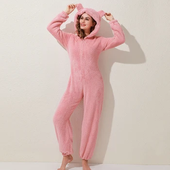 Patalpų moterų Sleepwear Išlaikyti Šiltą Žiemą, Purus Vilnos Mados Prarasti vientisos Spalvos Aukštos Kokybės moterų Suaugusiųjų Sleepwear