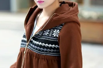 Plius Dydis xl-6xl(bist 130cm)Moteris palaidinukė Rudens žiemos hoodies vilnos drabužius Moterų Striukė Moteriška viršutinių drabužių siuvimas