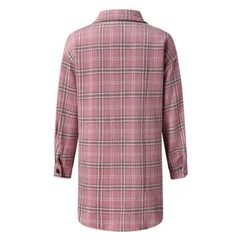 Ponios Prarasti Rudenį Megztinis 2020 Naujų Korėjos Elegantiškas Marškinėliai Pledas Marškiniai Striukė Megztas Megztinis Negabaritinių Šiltas Moterų Mados Viršų