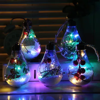 Populiariausi 2020 m. LED Dekoracija Skaidriai Kalėdų Kamuolys Festivalis Pakabukas Dovana Tuščiaviduris Kamuolys Paramos Didmeninė Dropshipping