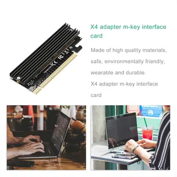 Pro M. 2 NVMe SSD NGFF, KAD PCIE 3.0 X16 X4 Adapteris Klavišą M Interface Card Full Speed Adapteris Pakeitimo