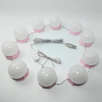 Profesinės Makiažo Veidrodėliai LED Lemputės USB Įkrovimo lizdas Kosmetikos Apšviesta sudaro Veidrodėliai Ryškumas Šviesos Apšviestas 32D