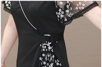 Rge Dydis Moterų Lieknėjimo Suknelė Vasaros 2020 Naujas Spausdinti Akių Sujungimas Vestidos Trumpas rankovėmis V-kaklo, Ponios korėjos Suknelė L319