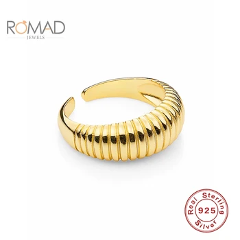 ROMAD 2020 Nauja 925 Sterlingas Sidabro Žiedai Moterims korėjos Fine Jewelry Didmeninė Minimalistinio Atidaryti Žiedai Bijoux Femme