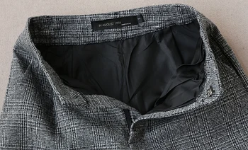 Rudenį ir žiemą, moterų kelnės kostiumas aukštos kokybės verslo drabužiui Atsitiktinis Patikrinti ilgomis Rankovėmis Ponios Striukė Elegantiškas plataus kojų kelnės