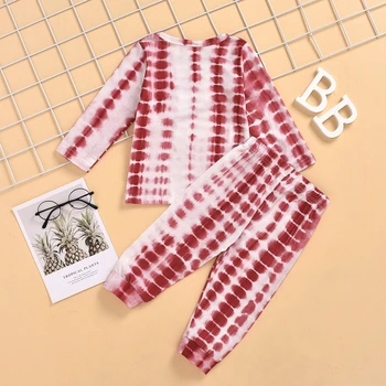 Rudenį Vaikų Namų Paslauga Kostiumas Vaikas, tie dažai Spausdinimas 2VNT Kostiumas ilgomis Rankovėmis Viršūnes Žiemą Kūdikis Sleepwear Komplektus Drabužių Rinkinys