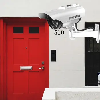 Saulės energija Varomas Manekeno CCTV Saugumo Priežiūros Vandeniui Netikrą Kamera Mirksinti Raudona LED Šviesos Vaizdo Anti-theft Kamera dropshippin
