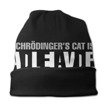 Schrodinger ' s Cat Yra Miręs Arba Gyvas Pavasarį Ir Rudenį Unisex Megzti Beanie Skrybėlių Miręs Arba Gyvas