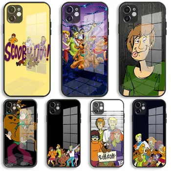 Scooby Doo Stiklo Minkšto Silikono Atveju iPhone 12 11 Pro X XS Max XR 8 7 6 Plus SE 2020 M S Mini Balck Dangtis