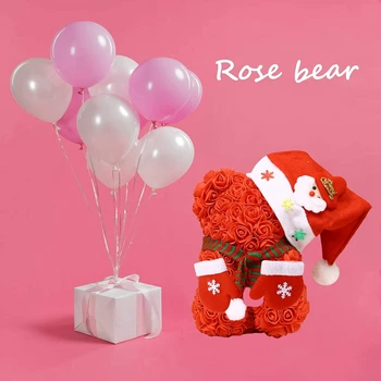 SHGO KARŠTO Rožių Gėlių Bear - Kalėdų Rožė Meškiukas - Gimtadieniai,Valentino Diena - Aišku, Dovanų Dėžutėje Įtraukti