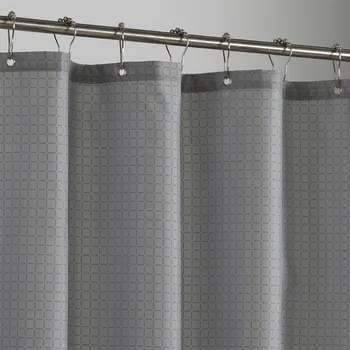 Sidabrinė-pilka languota dušo užuolaidos Miltligė, Atsparaus Audinio Dušo Užuolaidos Linijinės Vandeniui Namų vonios reikmenys palaikyti švarą