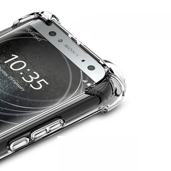 Sony Xperia XA2 Ultra Stabdžių trankyti Skaidraus Silikono Atveju Sony Xperia L2 XA2 Mados atsparus smūgiams Oro Pagalvės Aiškiai Odos