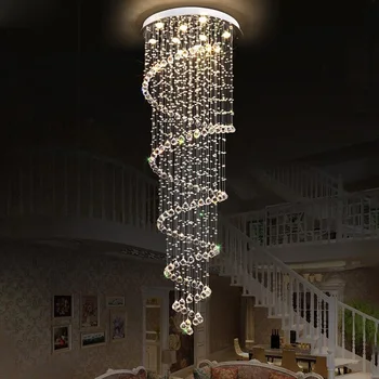 Spiralės Kristalų Led Sieniniai šviestuvai, LED Lempos Stiklas Naujas Pakabos Kabo Kristalų LED Didelis Pakabukas Lempa, Modernus Apšvietimas PA0241