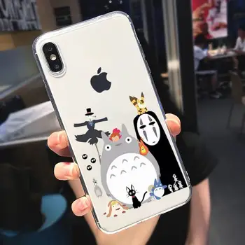 Spirited Away Totoro Japonija, anime, Telefono dėklas Permatomas iPhone 6 7 8 11 12-os mini pro X XS XR MAX Plus