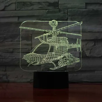 Sraigtasparnis 3D nightlamp 7 Spalvų Keitimas LED Stalo Lempa Patalpų Dekoratyvinis luminaria usb Jutiklinį Jungiklį Veilleuse Enfant Lamparas