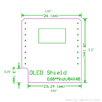 Suderinama 0.66 Colių OLED Skydas LCD Ekrano Modulis 64X48 IIC/I2C Uosto WEMOS D1 