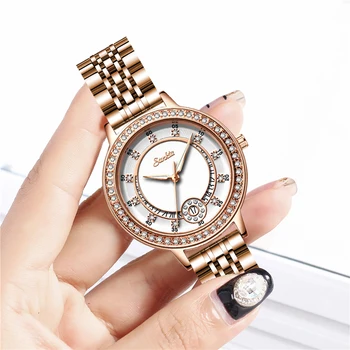 SUNKTA Aukso Žiūrėti Moterų Laikrodžiai Ponios Kūrybos Plieno Moterų Apyrankės, Laikrodžiai Moterų Laikrodis Relogio Feminino Montre Femme+Box