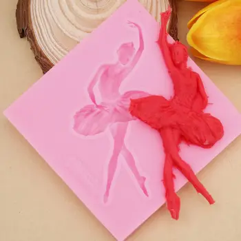 Sušaldyti Tortas Dekoratyvinis Silikoninis Pelėsių 3D Elegantiškas Baleto Šokių Mergina Tortas Tooper Modeliavimo Priemones, Pelėsis