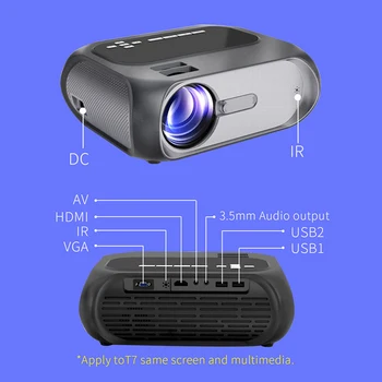 T7 Nešiojamų Smart Projektorius 720P HD Multimedia Projektorius Žiūrėti Filmą Filmas Multimedia Media Player T7 Vaizdo Projektorius