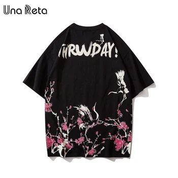 Una Reta Streetwear vyriški Marškinėliai Naujas Vasaros Hip-Hop Trumpas Rankovės Marškinėliai Vyrams Spausdinti Medvilnės Harajuku Negabaritinių Meilužis Marškinėliai