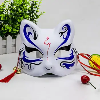 Unisex Japonijos Fox Kaukė Su Kutai&Bell netoksiškas Cosplay Rankomis Dažyti 3D Fox Mask Kostiumai, Rekvizitas Priedai Švenčių & Party