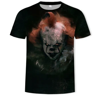 Unisex marškinėliai drabužių karšto pardavimo bleedingSmiley Joker Marškinėliai Vasaros Teroro Mados Klounas Harajuku T-shirt Įgulos Kaklo Atsitiktinis Tee