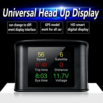 Universalus Automobilių HUD Head Up Display Digital GPS Speeeter su Speedup Bandymo, Stabdžių Bandymo greičio viršijimo Signalas Visoms Transporto priemonės