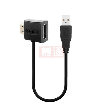 USB 2.0 Male Įkroviklio Laido Adapteris, 50cm HDMI Vyrų ir Moterų 10820P Paramą 3D vaizdo įrašymo Su HDTV Konverteris USB maitinimo Kabelis