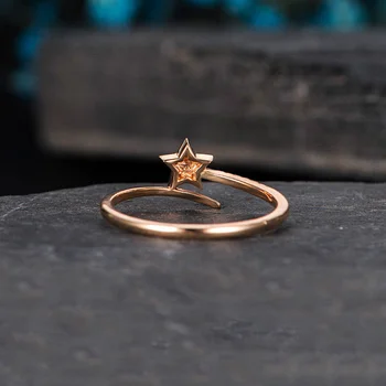 USTAR Kristalai Žvaigždės vestuvių žiedai moterų mados papuošalai blizga Kubinis Cirkonis rose gold 