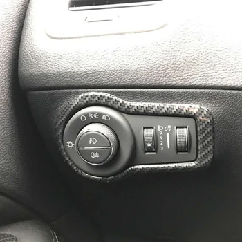 Už Jeep Comp 2017-2020 Automobilių Žibintų Lempos Reguliavimo Jungiklį Mygtuką Apdailos Dangtelio Apdaila Rėmo Lipdukas Priedai