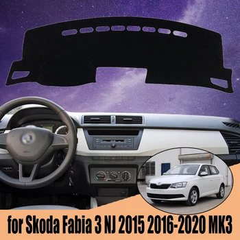 Už Skoda Fabia 3 NJ 2016-2020 MK3 Dashmats Automobilių optikos Reikmenys prietaisų Skydelio Dangtelį Trinkelėmis Kilimų skėtį nuo saulės