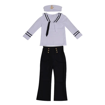 Vaikai Karinio Jūrų Laivyno Uniforma Sailor Helovyno Cosplay Kostiumų Studentų Karinio Jūrų Laivyno Nuotrauka Viršuje Kelnės, Kepurės Mergaitėms